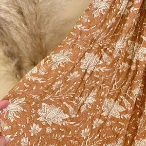 Jens pirate booty floral paisley burnt orange long flowy boho bohemian skirt M